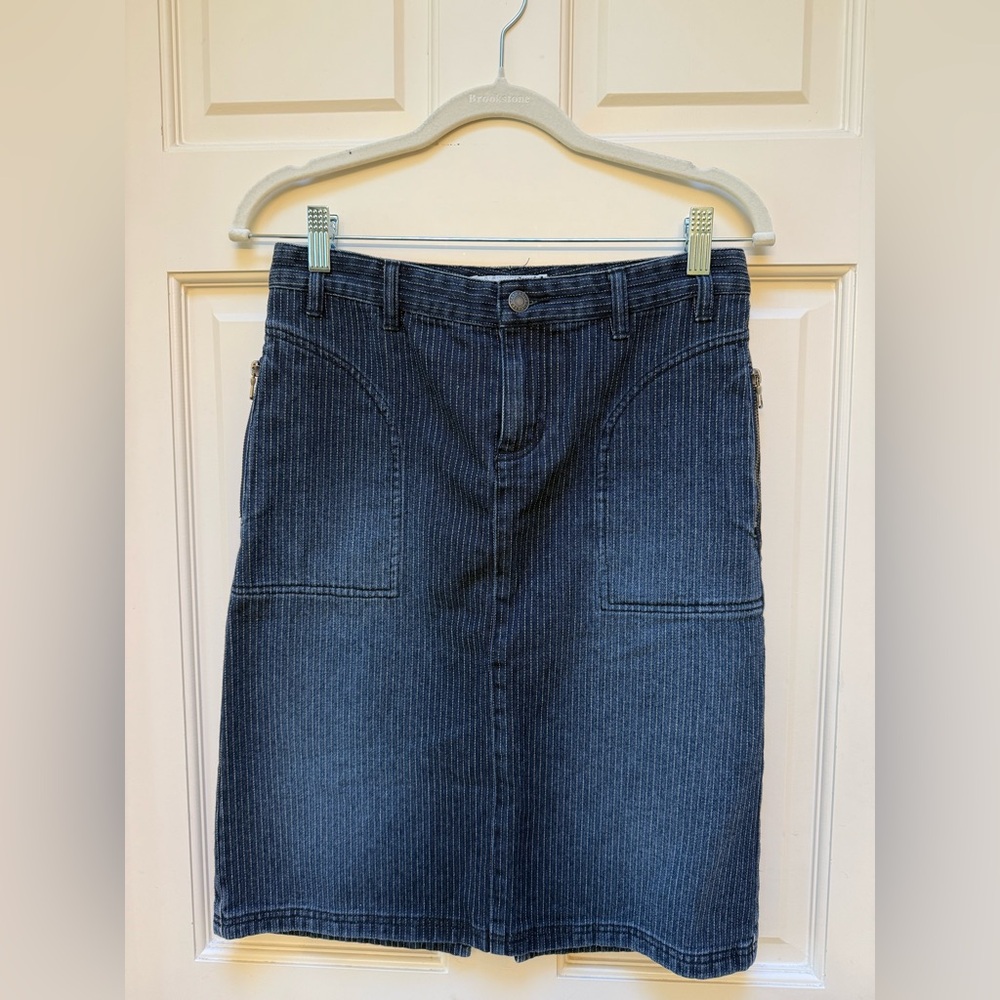 Armani Exchange A/X Denim Pencil Skirt with zip pockets